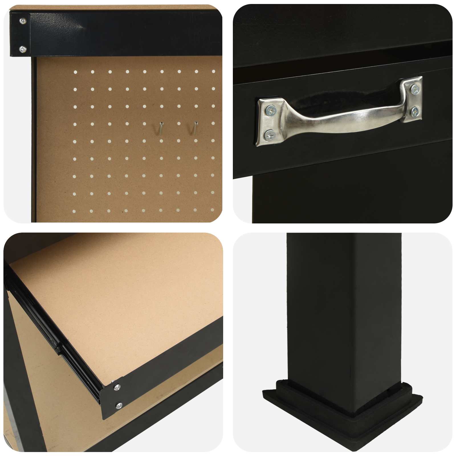 Banchi da lavoro Nero 81 x 41 x 145 cm Legno multistrato 42020129