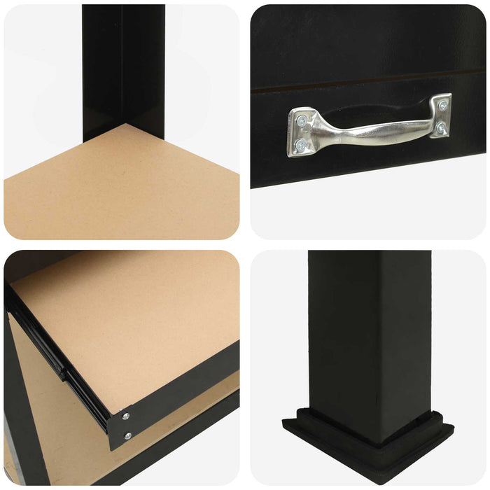 Banchi da lavoro Nero 81 x 41 x 145 cm Legno multistrato 42020130