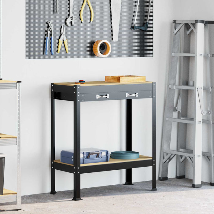 Banchi da lavoro Nero 81 x 41 x 145 cm Legno multistrato 42020130