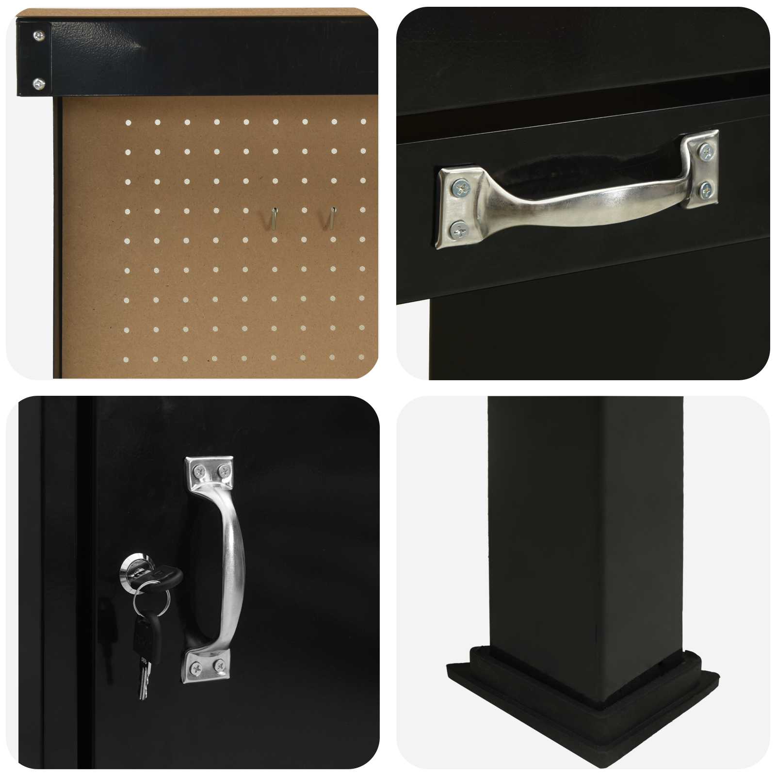 Banchi da lavoro Nero 81 x 41 x 145 cm Legno multistrato 42020133