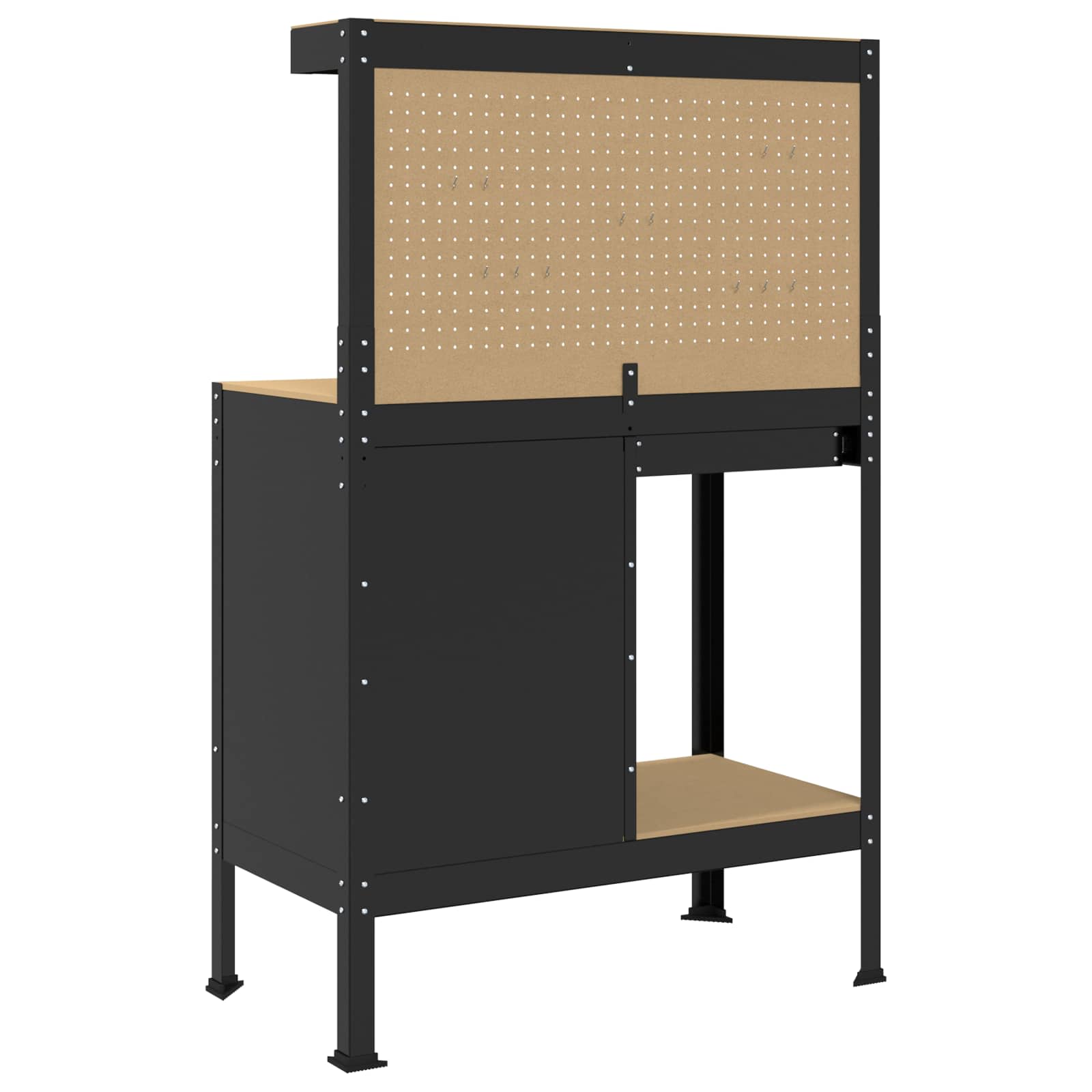 Banchi da lavoro Nero 81 x 41 x 145 cm Legno multistrato 42020133