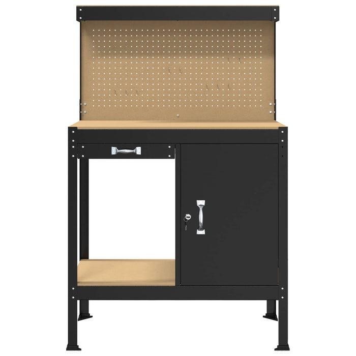 Banchi da lavoro Nero 81 x 41 x 145 cm Legno multistrato 42020133