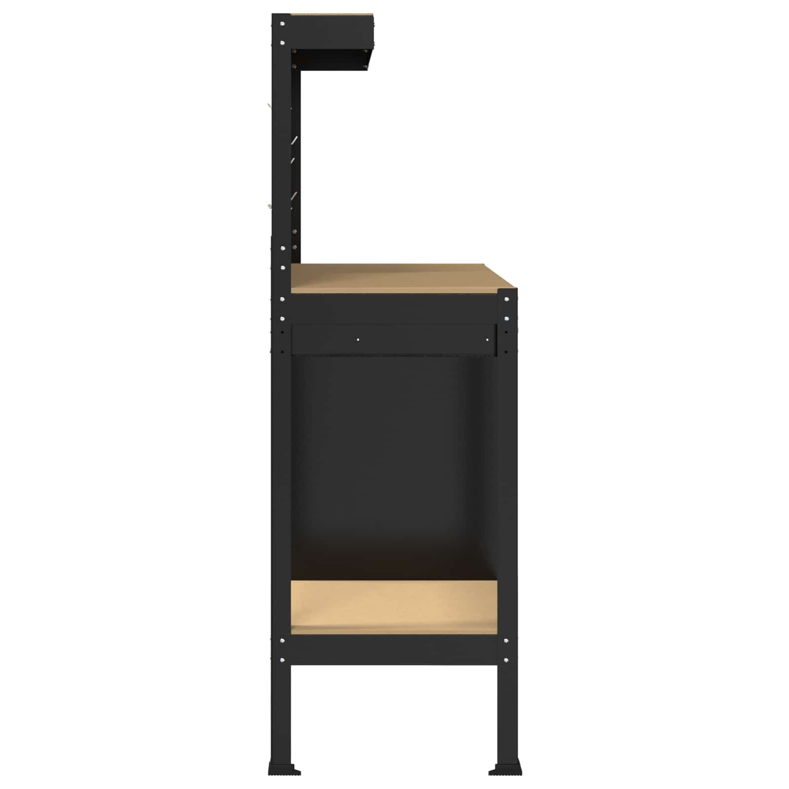 Banchi da lavoro Nero 81 x 41 x 145 cm Legno multistrato 42020133