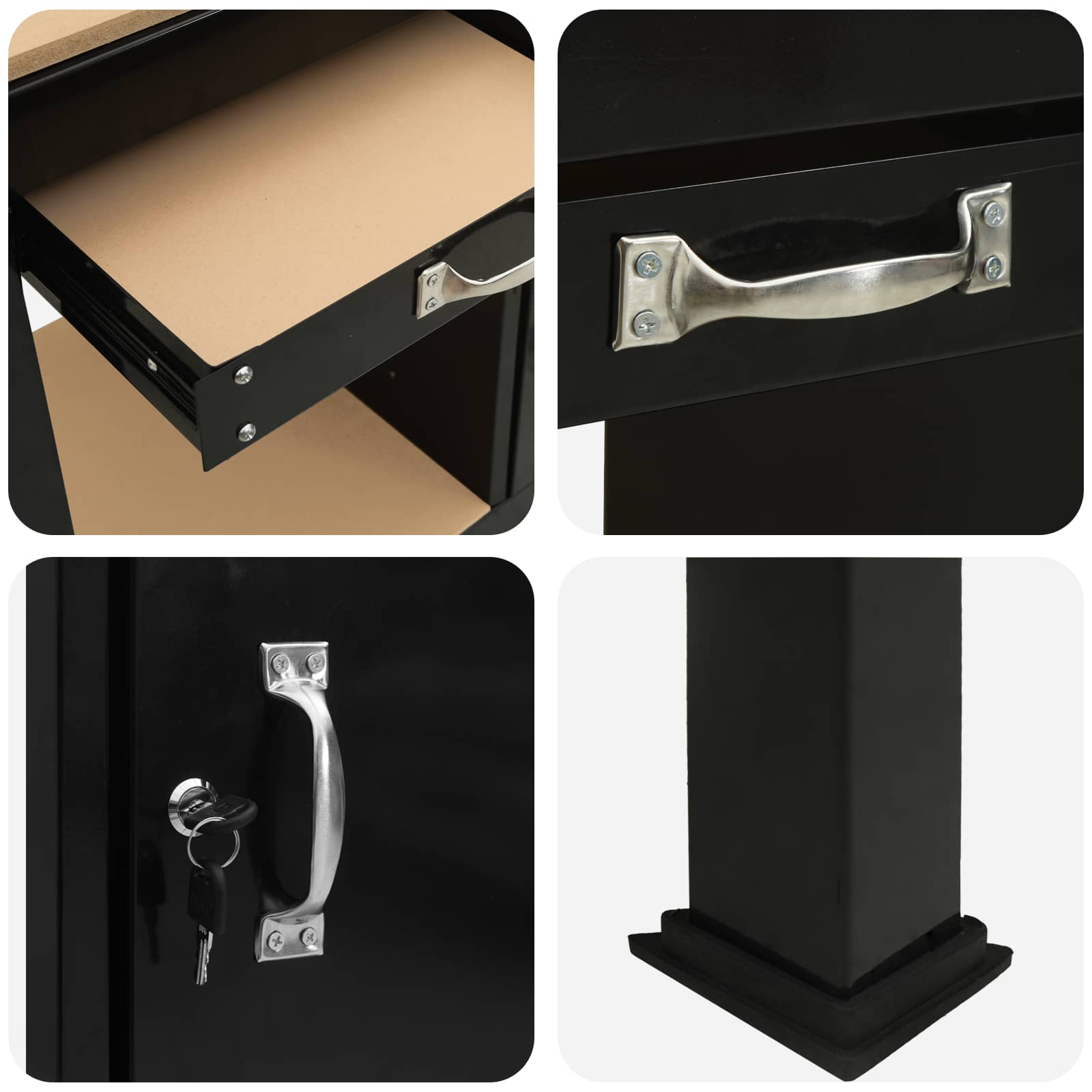 Banchi da lavoro Nero 81 x 41 x 145 cm Legno multistrato 42020134