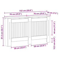 Copertura per radiatori Bianco Lucido 152 x 19 x 81,5 cm 884085