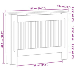 Copertura per radiatori Rovere artigianale 112 x 19 x 81,5 cm 884112