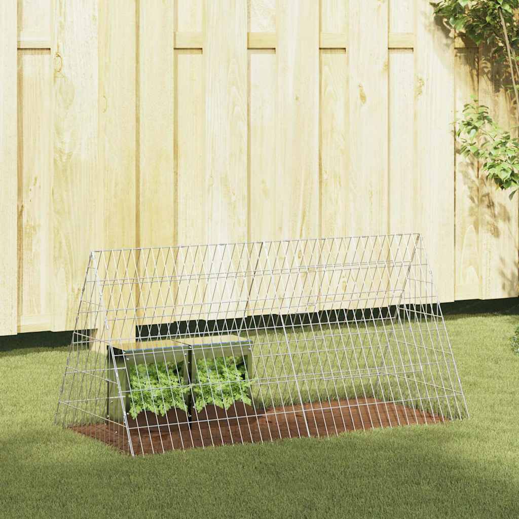 Gabbia per Conigli Argento 650 x 55 x 55 cm Acciaio zincato 42019224