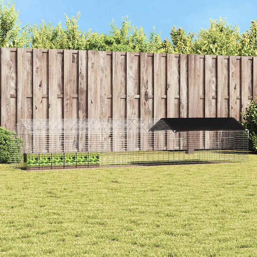 Gabbia per Conigli Argento 400 x 78 x 78 cm Acciaio zincato 42019238