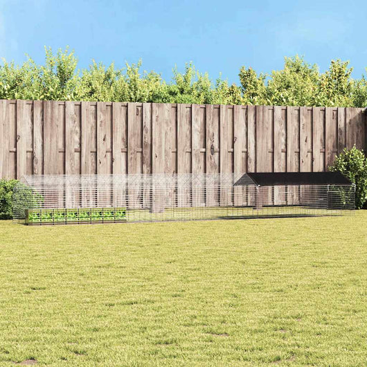 Gabbia per Conigli Argento 400 x 78 x 78 cm Acciaio zincato 42019239