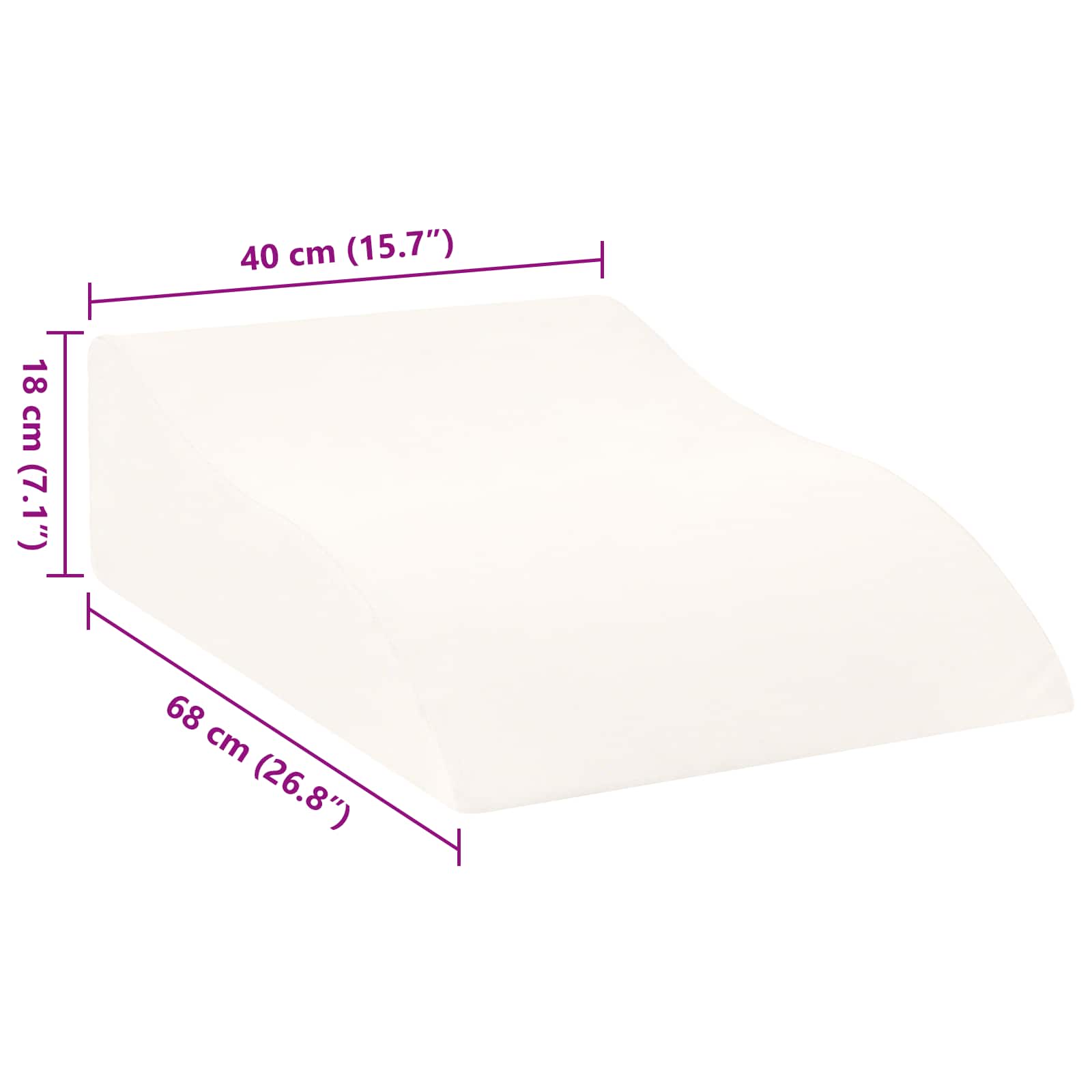 Cuscino per le Gambe Bianco 68 x 40 x 18 cm 42020188