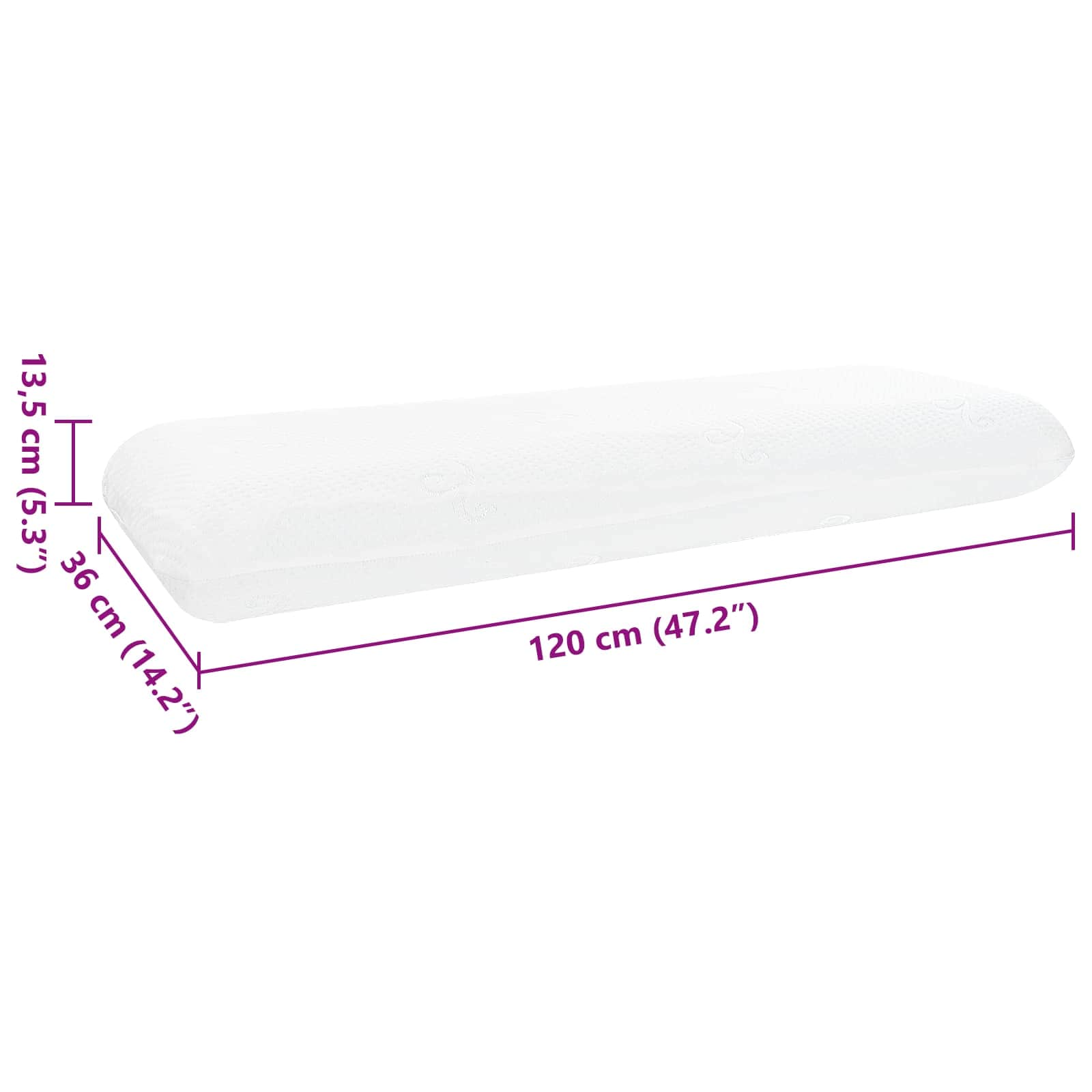 Cuscino da Letto Tinta unita 70 x 36 x 13 cm 42020233