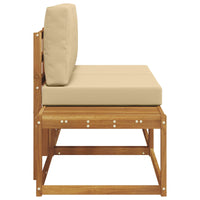 Divano da Esterno con cuscino 2 Pezzo Naturale e Beige 900482