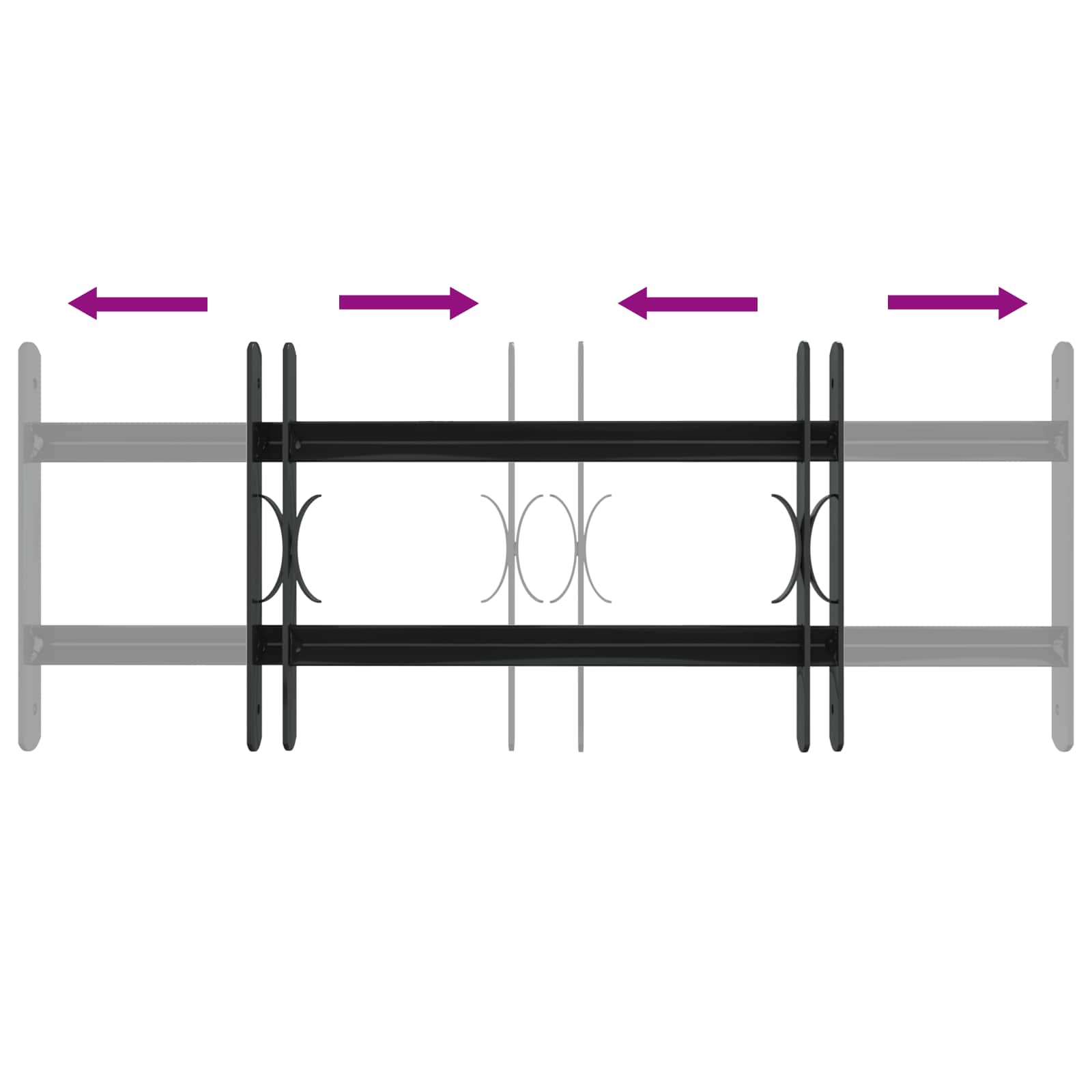 Griglia Finestra Nero 76 x 30 cm Acciaio verniciato a polvere 42020558