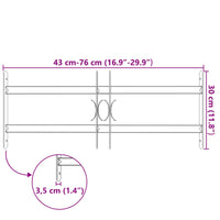 Griglia Finestra Nero 76 x 30 cm Acciaio verniciato a polvere 42020558