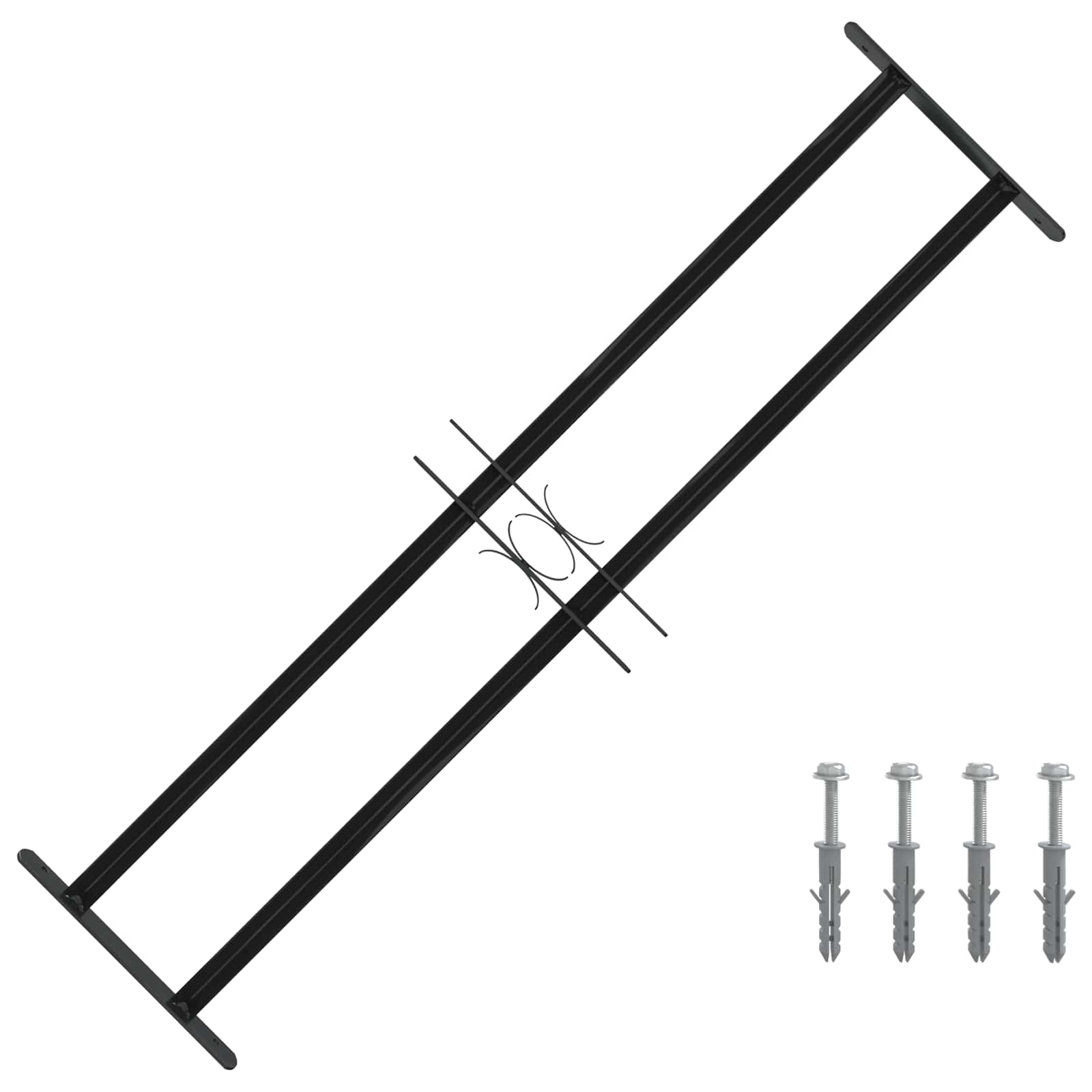 Griglia Finestra Nero 115 x 30 cm Acciaio verniciato a polvere 42020559