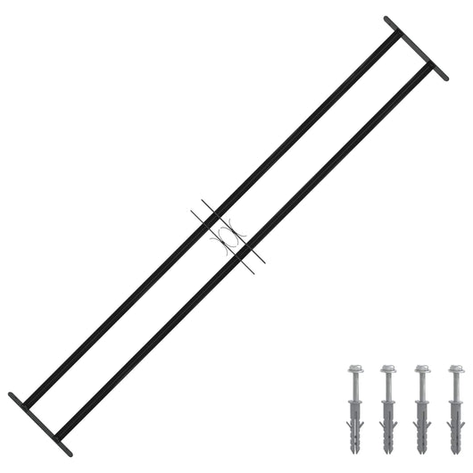 Griglia Finestra Nero 176 x 30 cm Acciaio verniciato a polvere 42020560