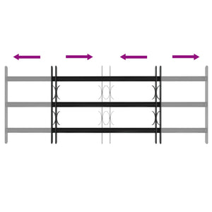 Griglia Finestra Nero 116 x 45 cm Acciaio verniciato a polvere 42020562