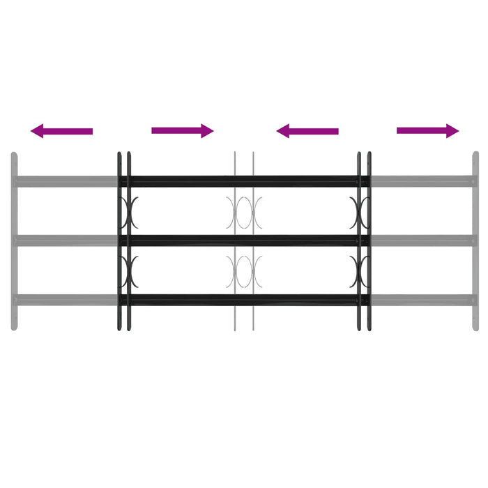 Griglia Finestra Nero 116 x 45 cm Acciaio verniciato a polvere 42020562