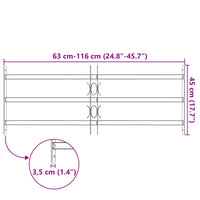 Griglia Finestra Nero 116 x 45 cm Acciaio verniciato a polvere 42020562