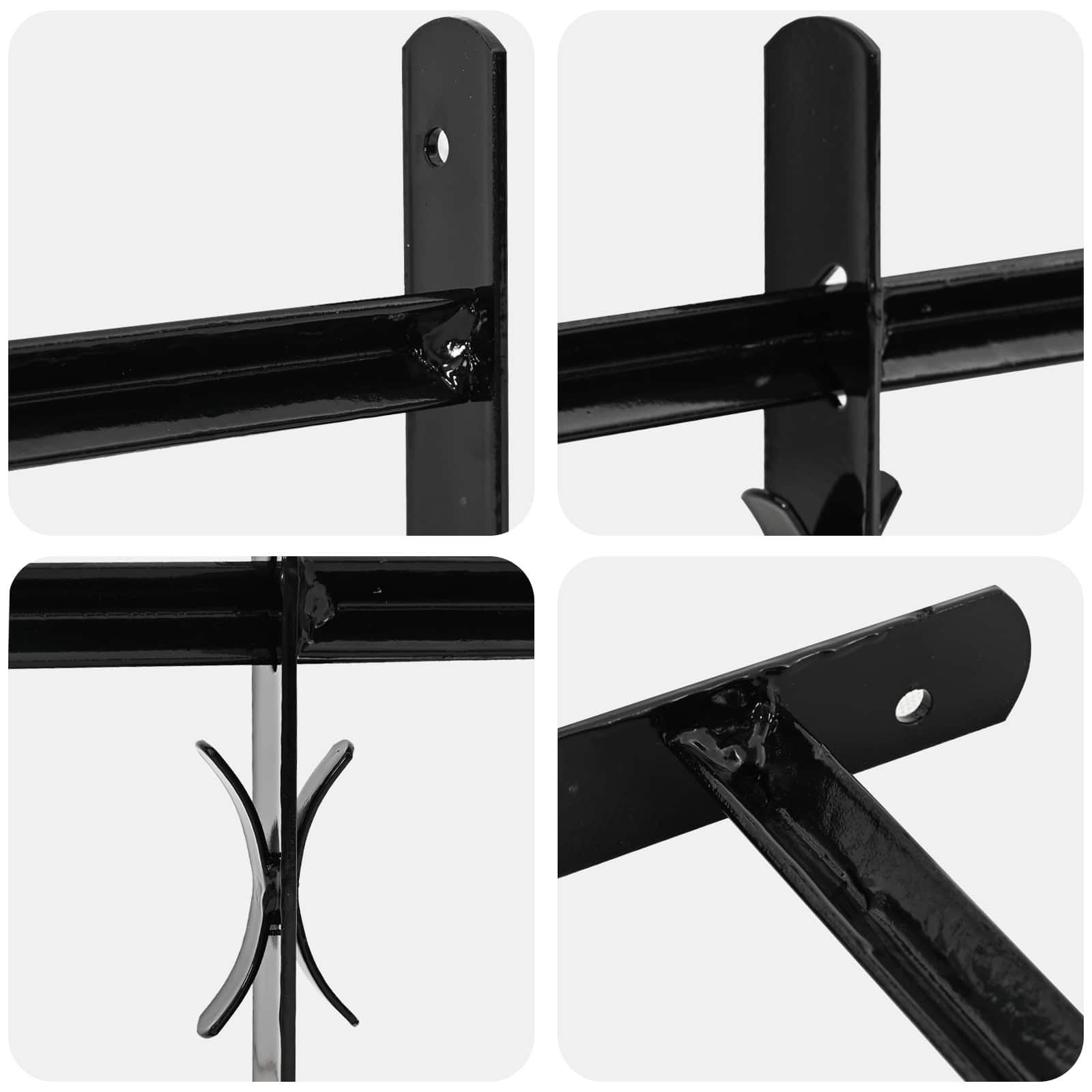 Griglia Finestra Nero 174 x 45 cm Acciaio verniciato a polvere 42020563