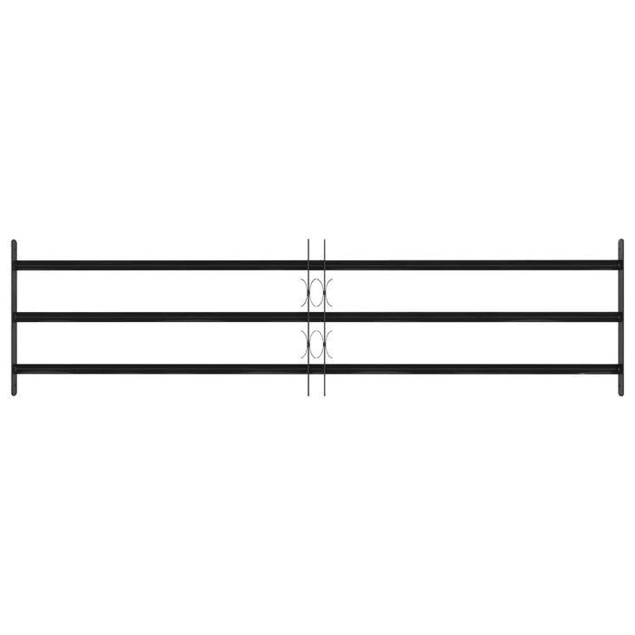 Griglia Finestra Nero 174 x 45 cm Acciaio verniciato a polvere 42020563