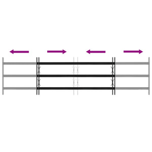 Griglia Finestra Nero 174 x 45 cm Acciaio verniciato a polvere 42020563