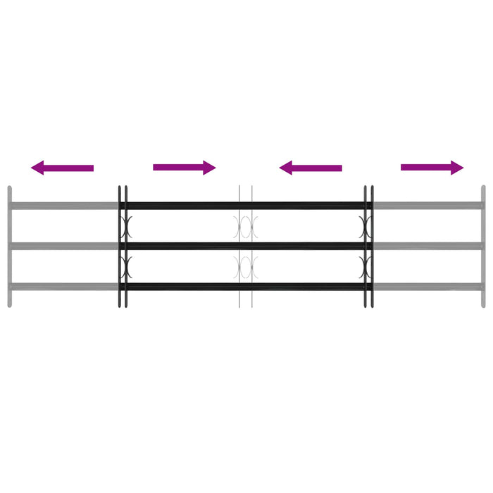 Griglia Finestra Nero 174 x 45 cm Acciaio verniciato a polvere 42020563