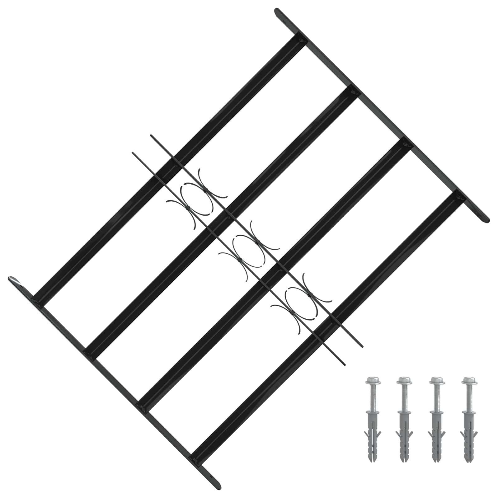 Griglia Finestra Nero 75.5 x 60 cm Acciaio verniciato a polvere 42020564