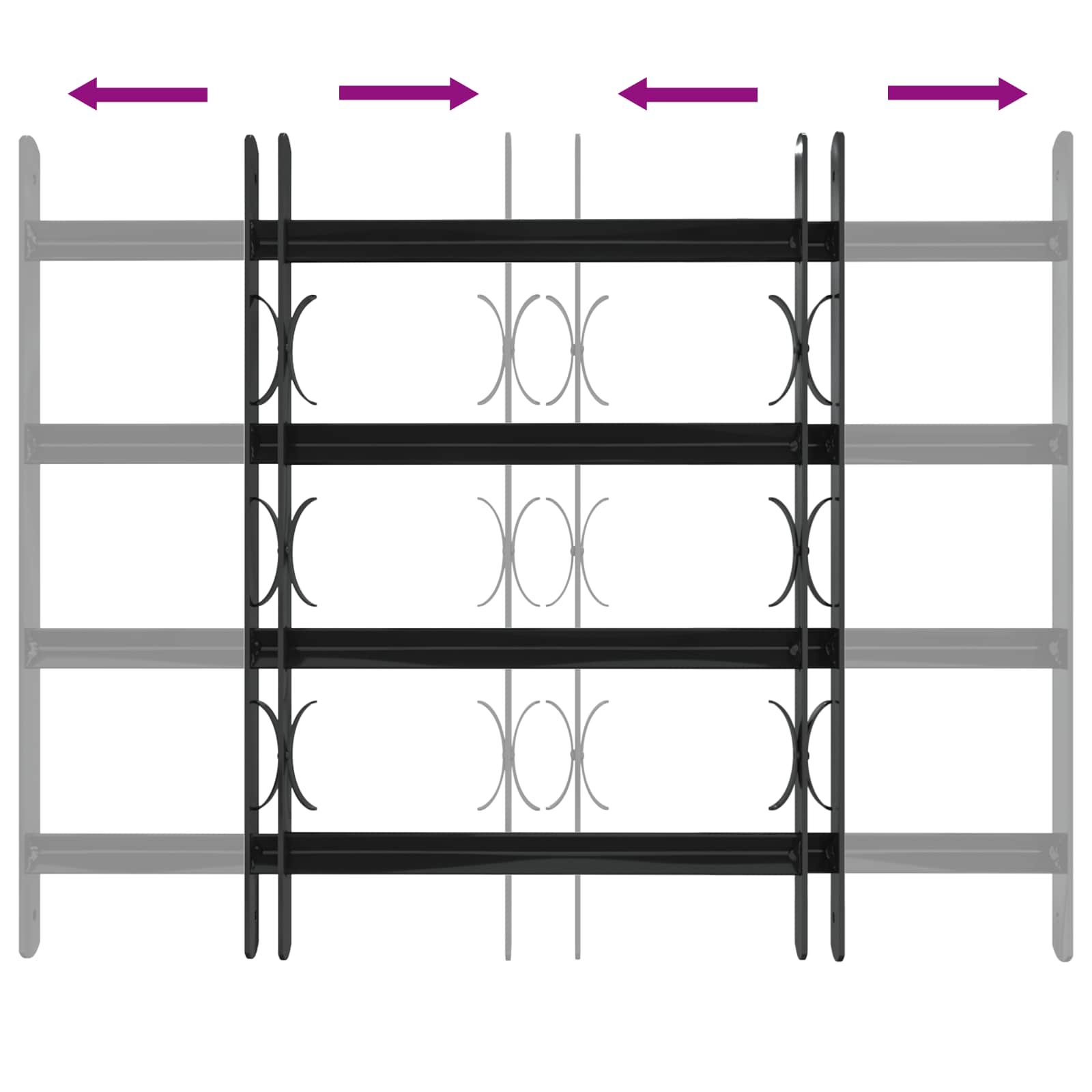 Griglia Finestra Nero 75.5 x 60 cm Acciaio verniciato a polvere 42020564