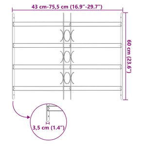 Griglia Finestra Nero 75.5 x 60 cm Acciaio verniciato a polvere 42020564