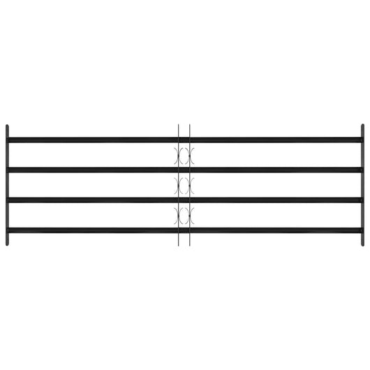 Griglia Finestra Nero 175 x 60 cm Acciaio verniciato a polvere 42020566