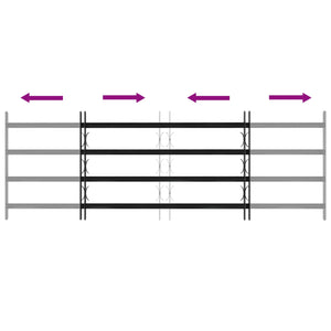 Griglia Finestra Nero 175 x 60 cm Acciaio verniciato a polvere 42020566