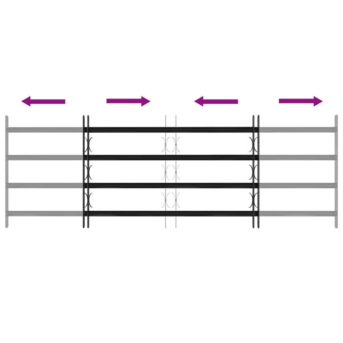 Griglia Finestra Nero 175 x 60 cm Acciaio verniciato a polvere 42020566