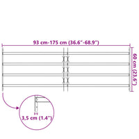 Griglia Finestra Nero 175 x 60 cm Acciaio verniciato a polvere 42020566