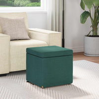 Pouf Verde Scuro 41 x 41 x 40 cm Tessuto e Legno Ingegnerizzato 876746