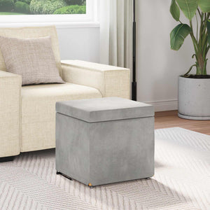 Pouf Grigio chiaro Velluto e Legno Ingegnerizzato 876750