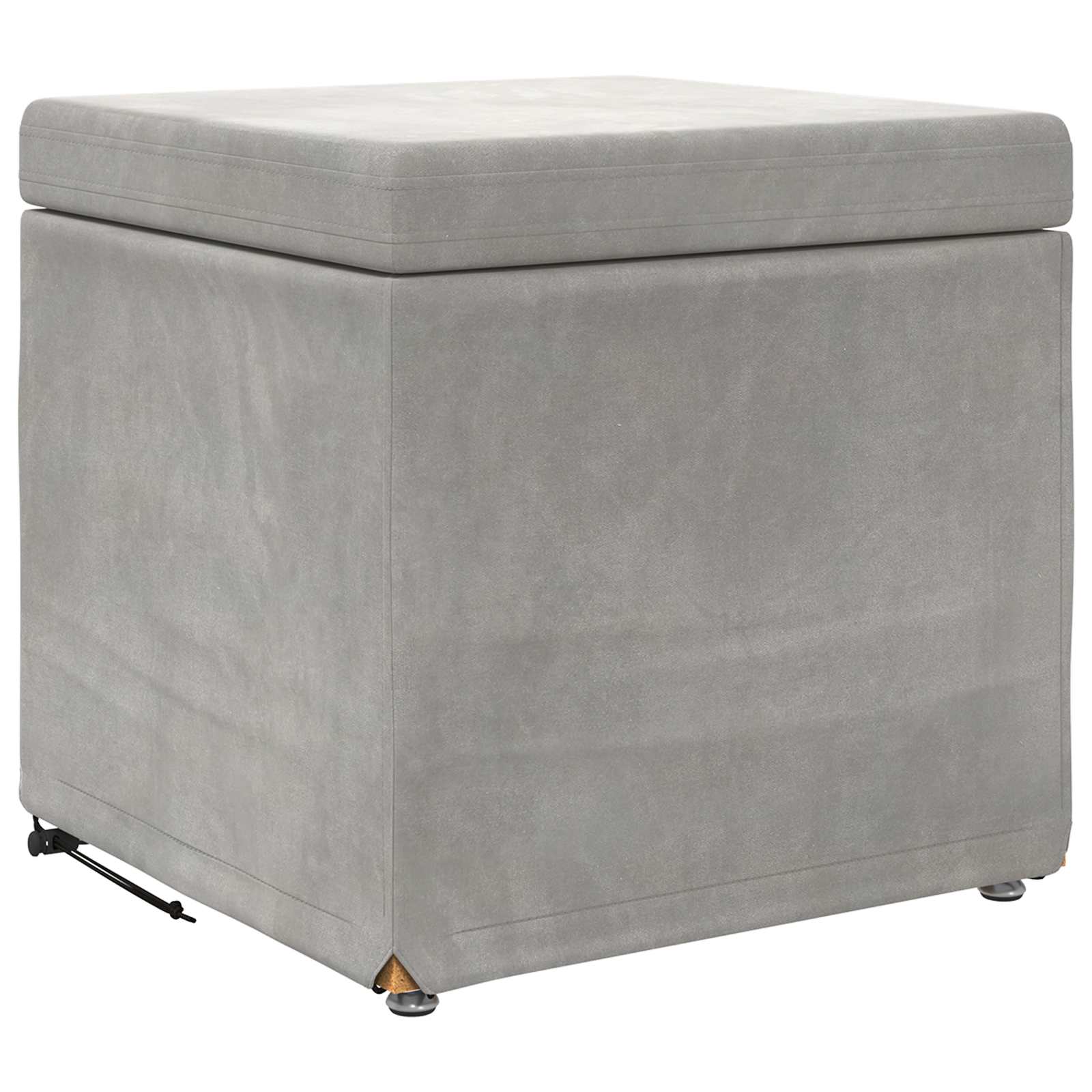 Pouf Grigio chiaro Velluto e Legno Ingegnerizzato 876750