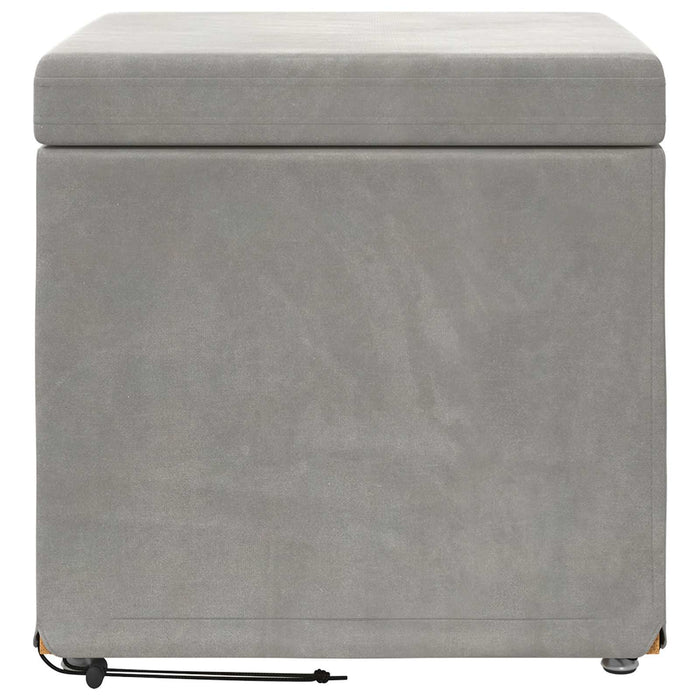 Pouf Grigio chiaro Velluto e Legno Ingegnerizzato 876750