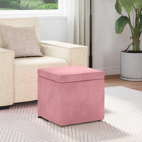Pouf Rosa 41 x 41 x 40 cm Velluto e Legno Ingegnerizzato 876753