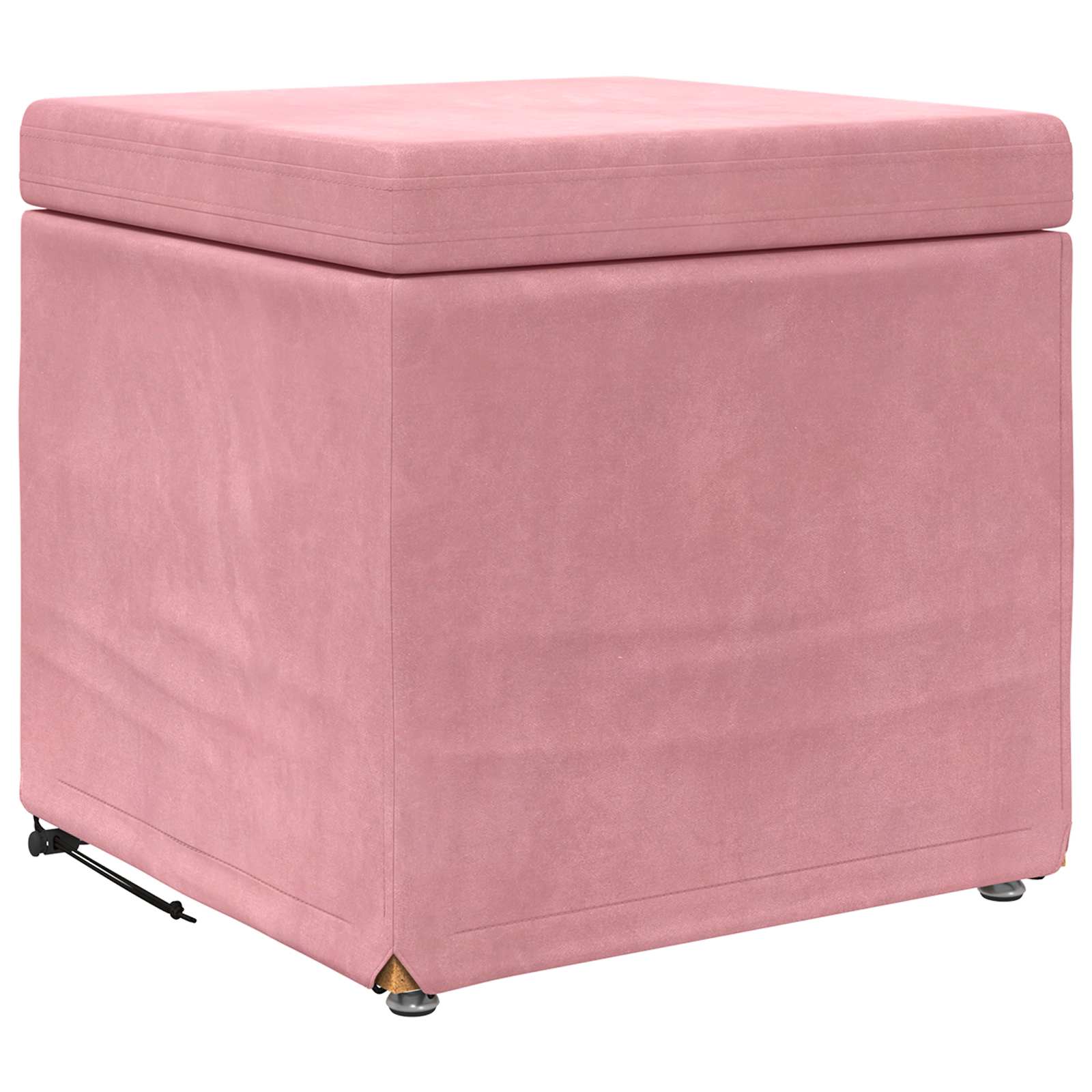 Pouf Rosa 41 x 41 x 40 cm Velluto e Legno Ingegnerizzato 876753