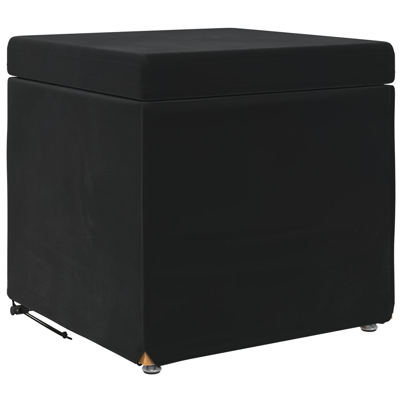 Pouf Nero 41 x 41 x 40 cm Velluto e Legno Ingegnerizzato 876754