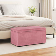Pouf Rosa 81 x 41 x 40 cm Velluto e Legno Ingegnerizzato 876783