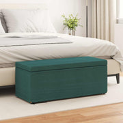 Pouf Verde Scuro Tessuto e Legno Ingegnerizzato 876791