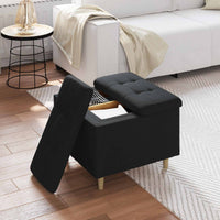 Sgabello Button con cuscino Nero 60 x 60 x 45 cm Tessuto 876820