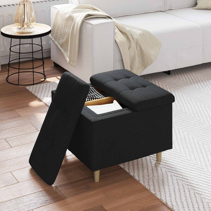 Sgabello Button con cuscino Nero 60 x 60 x 45 cm Tessuto 876820