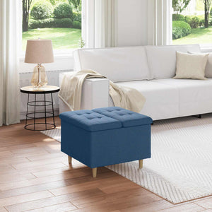 Sgabello Button con cuscino Blu 60 x 60 x 45 cm Tessuto 876823