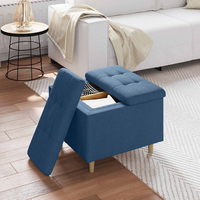 Sgabello Button con cuscino Blu 60 x 60 x 45 cm Tessuto 876823
