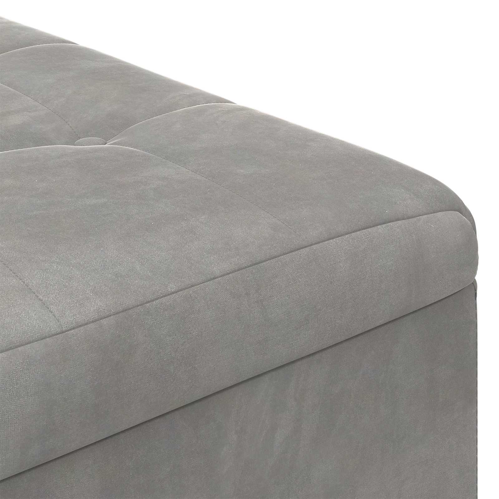 Sgabello Button Grigio chiaro 60 x 60 x 45 cm Velluto 876825
