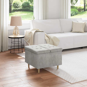 Sgabello Button Grigio chiaro 60 x 60 x 45 cm Velluto 876825