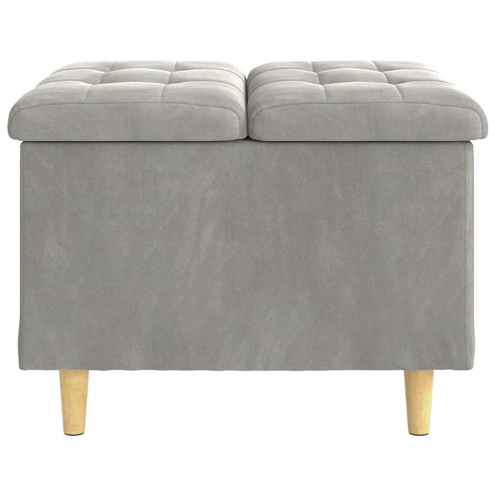 Sgabello Button Grigio chiaro 60 x 60 x 45 cm Velluto 876825